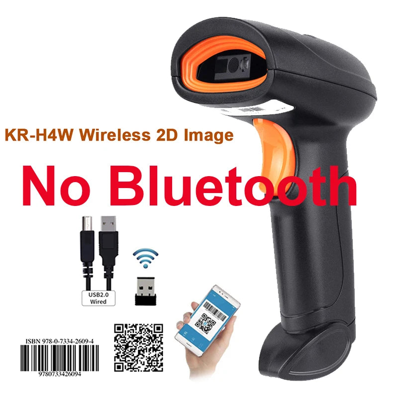 Wireless Barcode Scanner 2.4G 30m For POS and Inventory