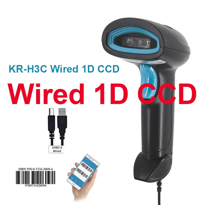 Wireless Barcode Scanner 2.4G 30m For POS and Inventory