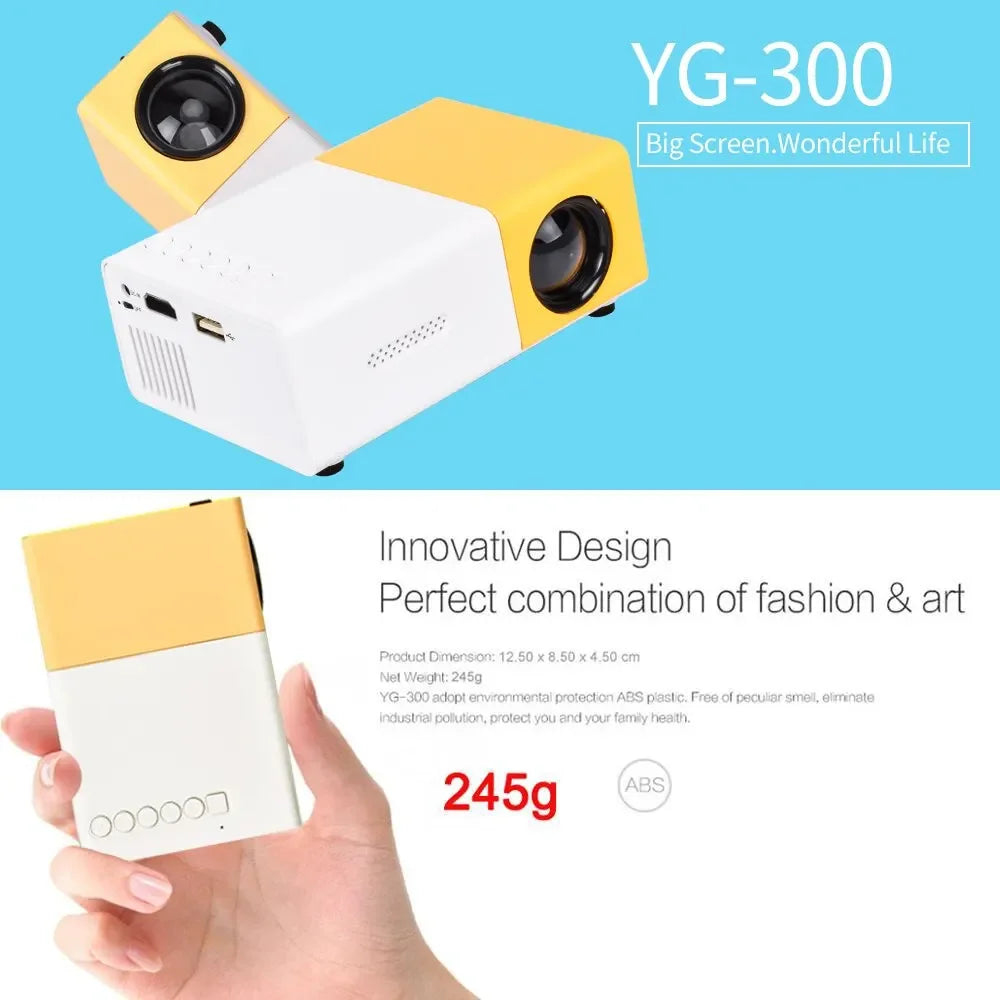 YG300 Mini Smart Projector for Outdoor & Home Theater