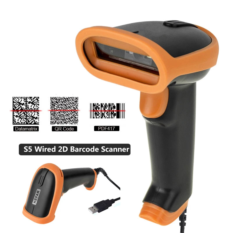 Wireless Barcode Scanner 2.4G 30m For POS and Inventory