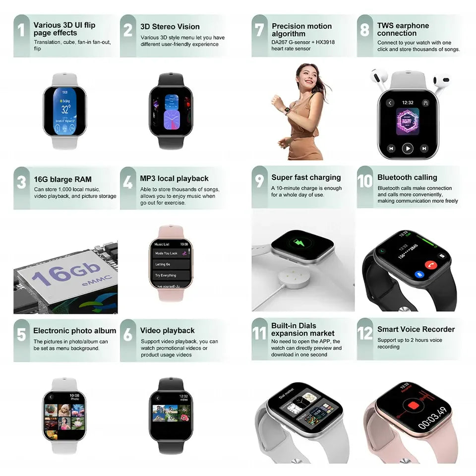 Apple GPS Smartwatch with HD AMOLED & Music