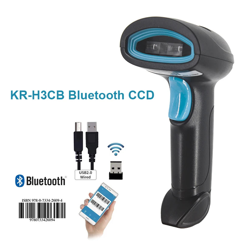 Wireless Barcode Scanner 2.4G 30m For POS and Inventory
