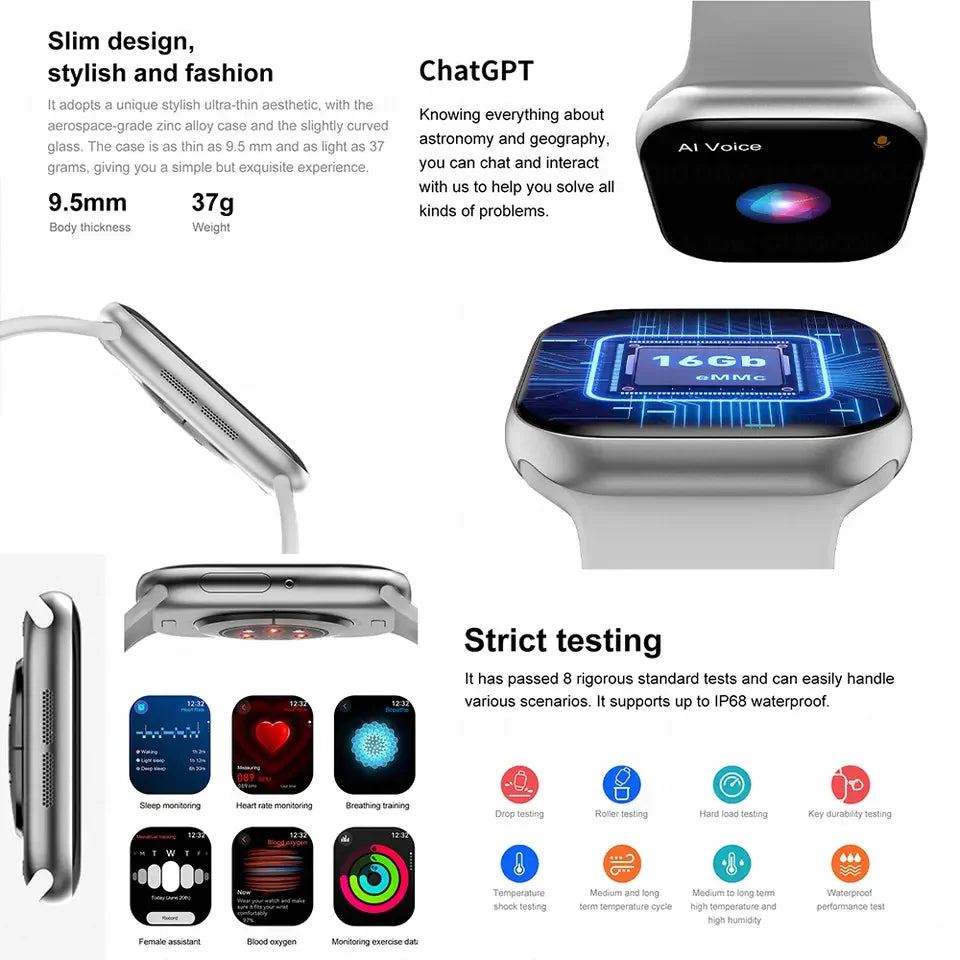 Apple GPS Smartwatch with HD AMOLED & Music
