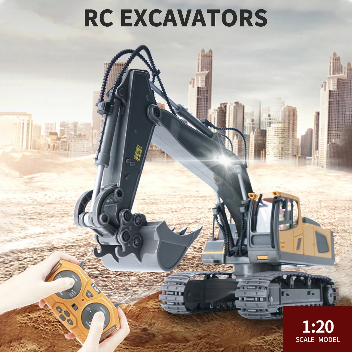 RC Excavator with Music and Light