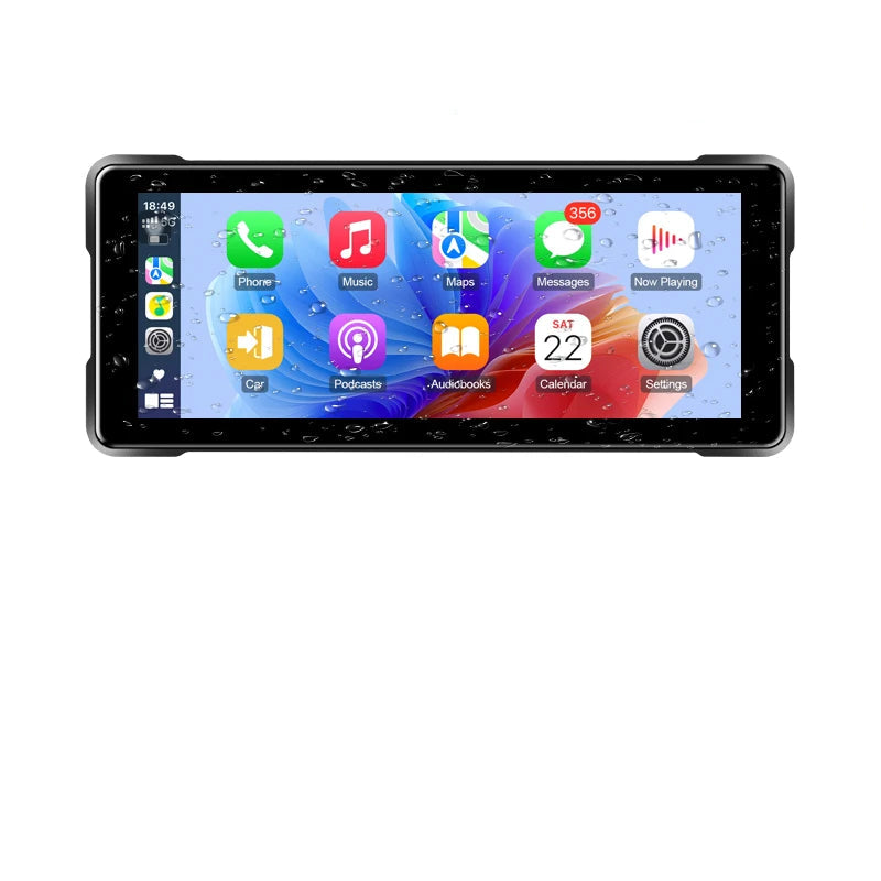 7 Inch Motorcycle GPS with Wireless CarPlay and Android Auto IPX7 Waterproof