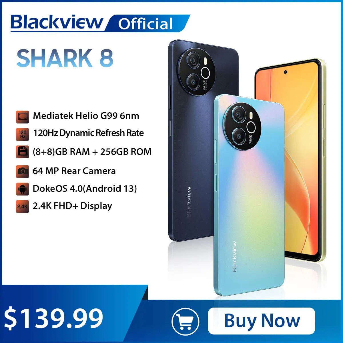 Blackview SHARK 8 Smartphone Android13