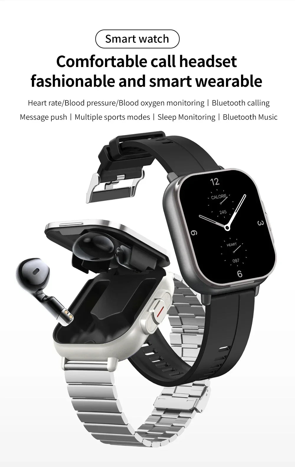 Doogee S118 - Smartwatch with TWS Earbuds Inside