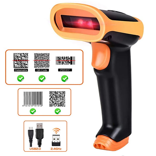Wireless Barcode Scanner 2.4G 30m For POS and Inventory
