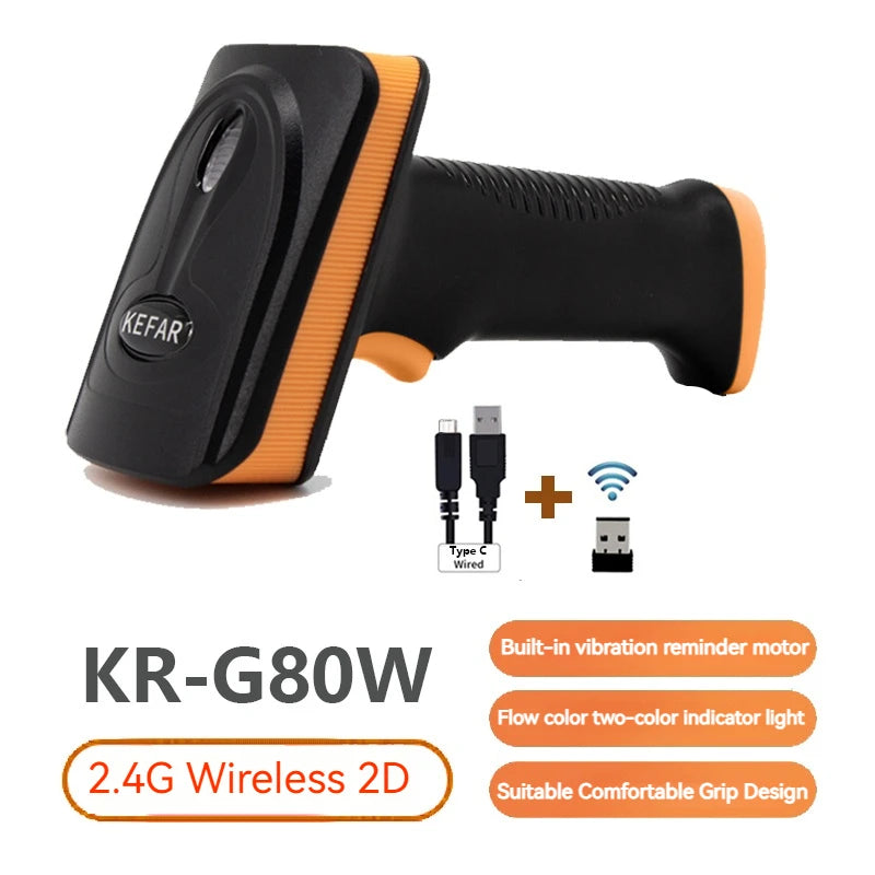 Wireless Barcode Scanner 2.4G 30m For POS and Inventory