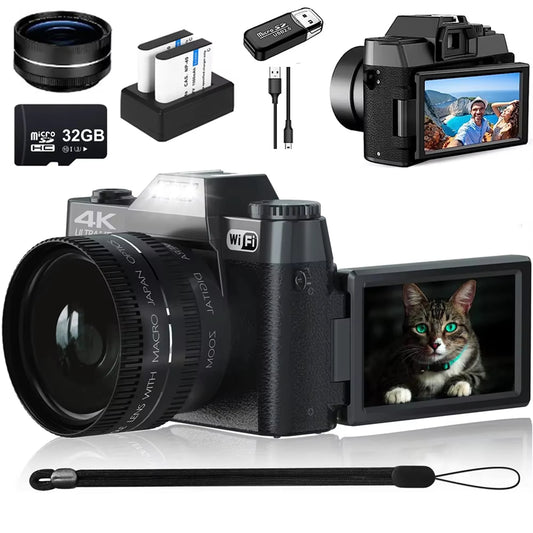 48MP 4K Vlog Cam with WiFi & 16X Zoom